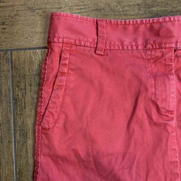 J. Crew Red Stretch Cotton Straight Jean Style Mini Skirt Size 8 - Picture 5 of 7